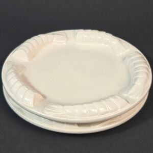 Vintage 1984 Shafford Japan Shrimp Cocktail Plates White Ceramic Set of 2 6.25in